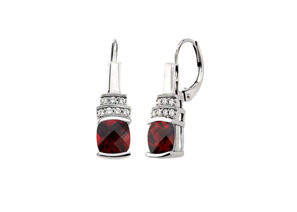 Rhodium Plated CZ Studded Gemstone Clip Earring